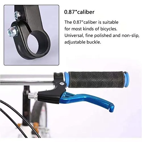 1 Pair Bicycle Brake Lever, V-Brake Handlebar Aluminium Alloy Bike Brake Handle Universal 2.2cm for Most Bicycle, Road Bike, Mountain Bike (Blue)