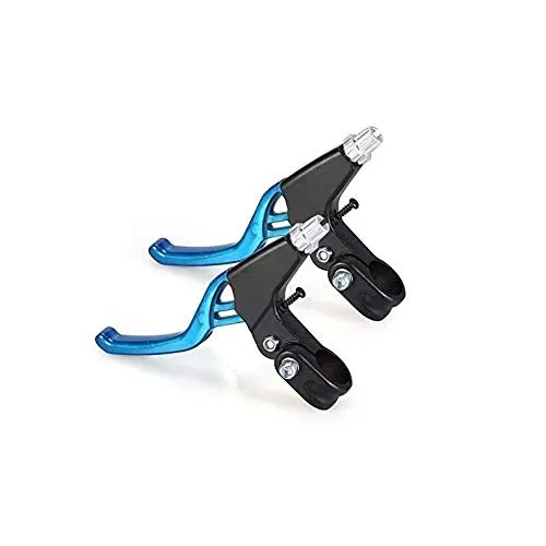 1 Pair Bicycle Brake Lever, V-Brake Handlebar Aluminium Alloy Bike Brake Handle Universal 2.2cm for Most Bicycle, Road Bike, Mountain Bike (Blue)