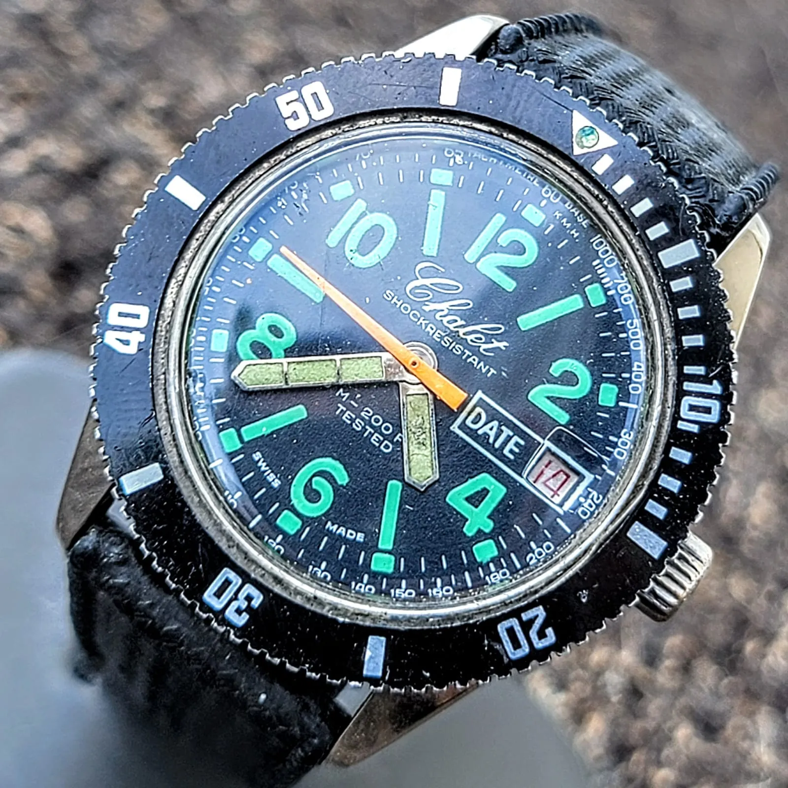 1970's CHALET Skin Diver Watch Cal. EB 8501 Swiss Made