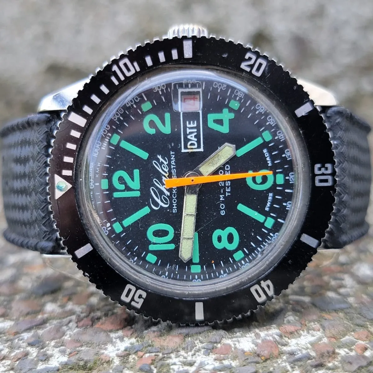 1970's CHALET Skin Diver Watch Cal. EB 8501 Swiss Made