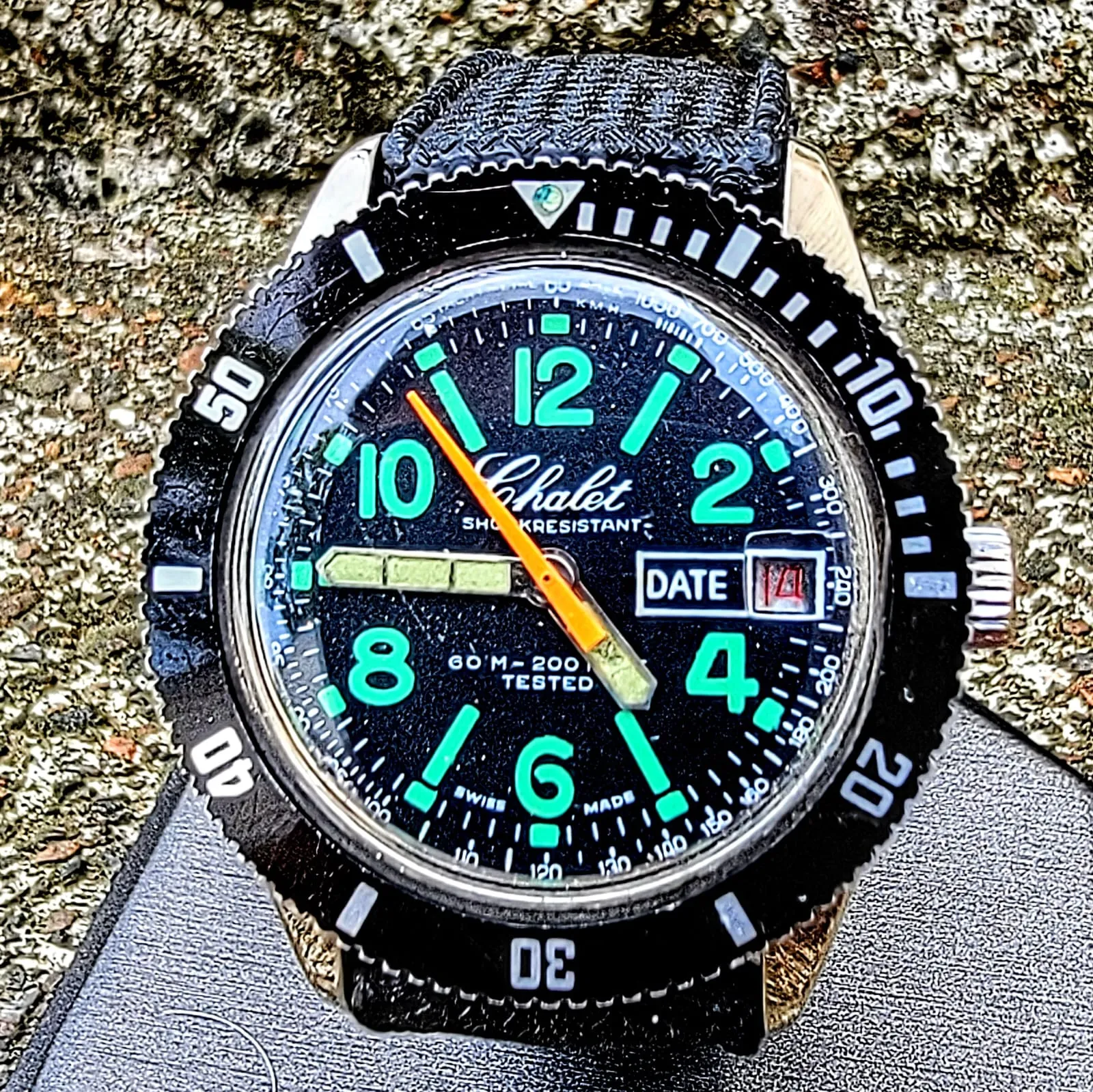 1970's CHALET Skin Diver Watch Cal. EB 8501 Swiss Made