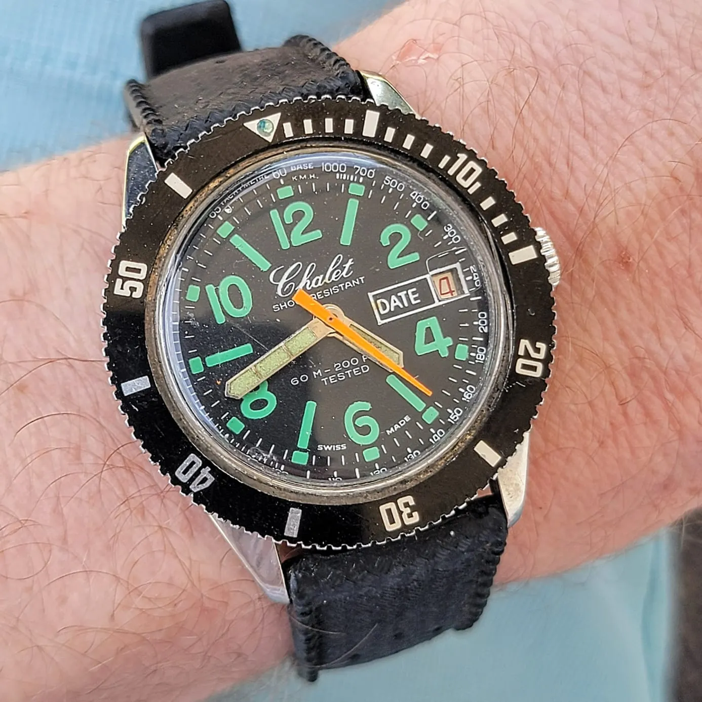 1970's CHALET Skin Diver Watch Cal. EB 8501 Swiss Made