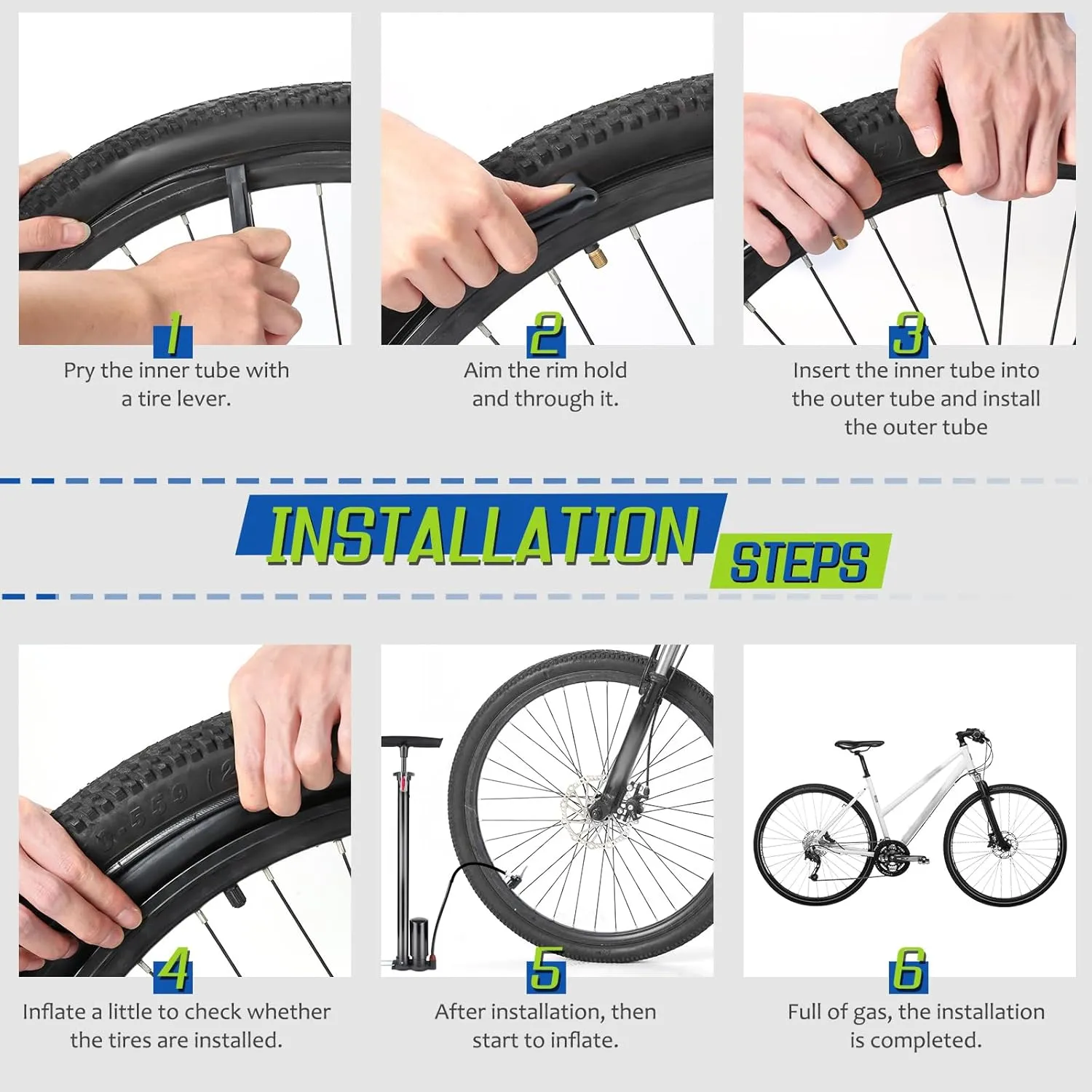 2 Pack 12"/14"/16"/18"/ 20"/ 22"/24"/ 26"/27.5"/28"/29" x1.75/1.95/2.10/2.125 Bicycle Tube with 2 Tire Levers, with 32mm AV Schrader Valve, Inner Tube for Kids/Road/MTB Bike (2 of One Size)