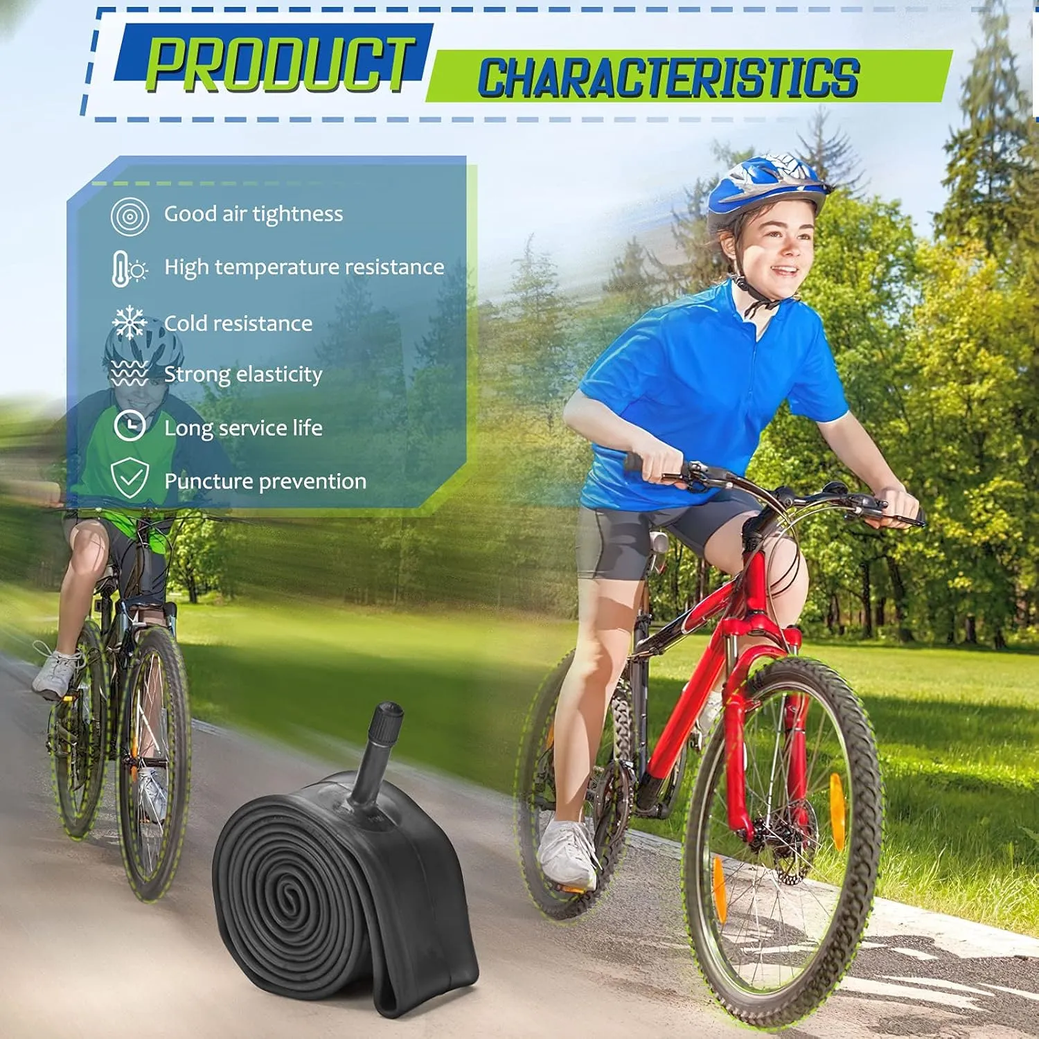 2 Pack 12"/14"/16"/18"/ 20"/ 22"/24"/ 26"/27.5"/28"/29" x1.75/1.95/2.10/2.125 Bicycle Tube with 2 Tire Levers, with 32mm AV Schrader Valve, Inner Tube for Kids/Road/MTB Bike (2 of One Size)