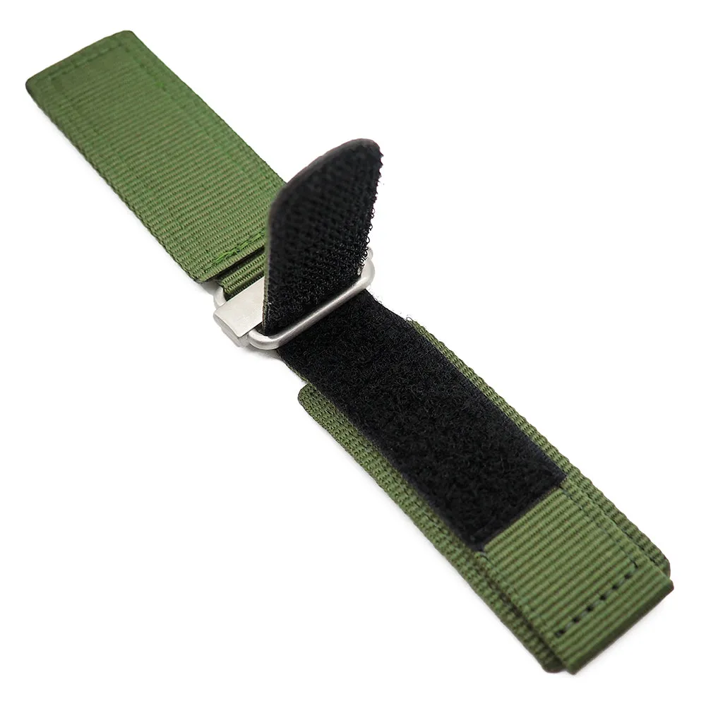 22mm Army Green Nylon Sport Velcro Watch Strap