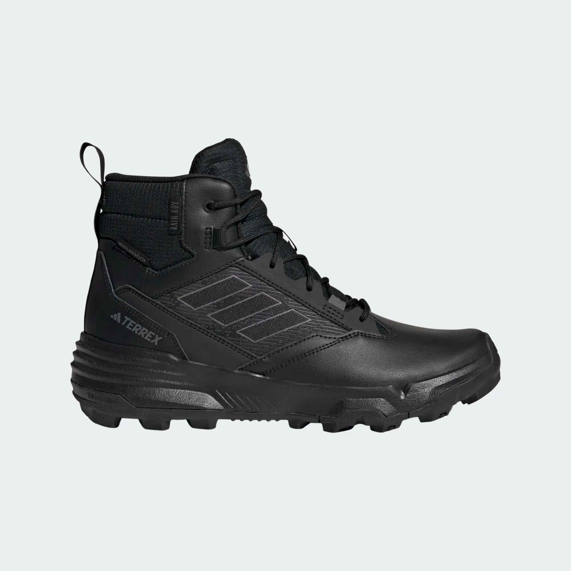 adidas TERREX UNITY LEATHER MID RAIN.RDY HIKING SHOES | Core Black  | Men's