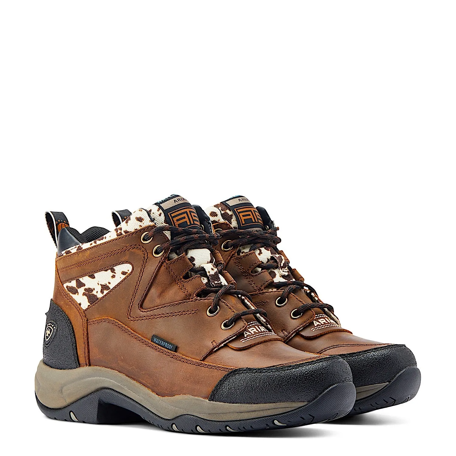 Ariat Women's Terrain H2O Distressed Brown/Speckled Cow Print