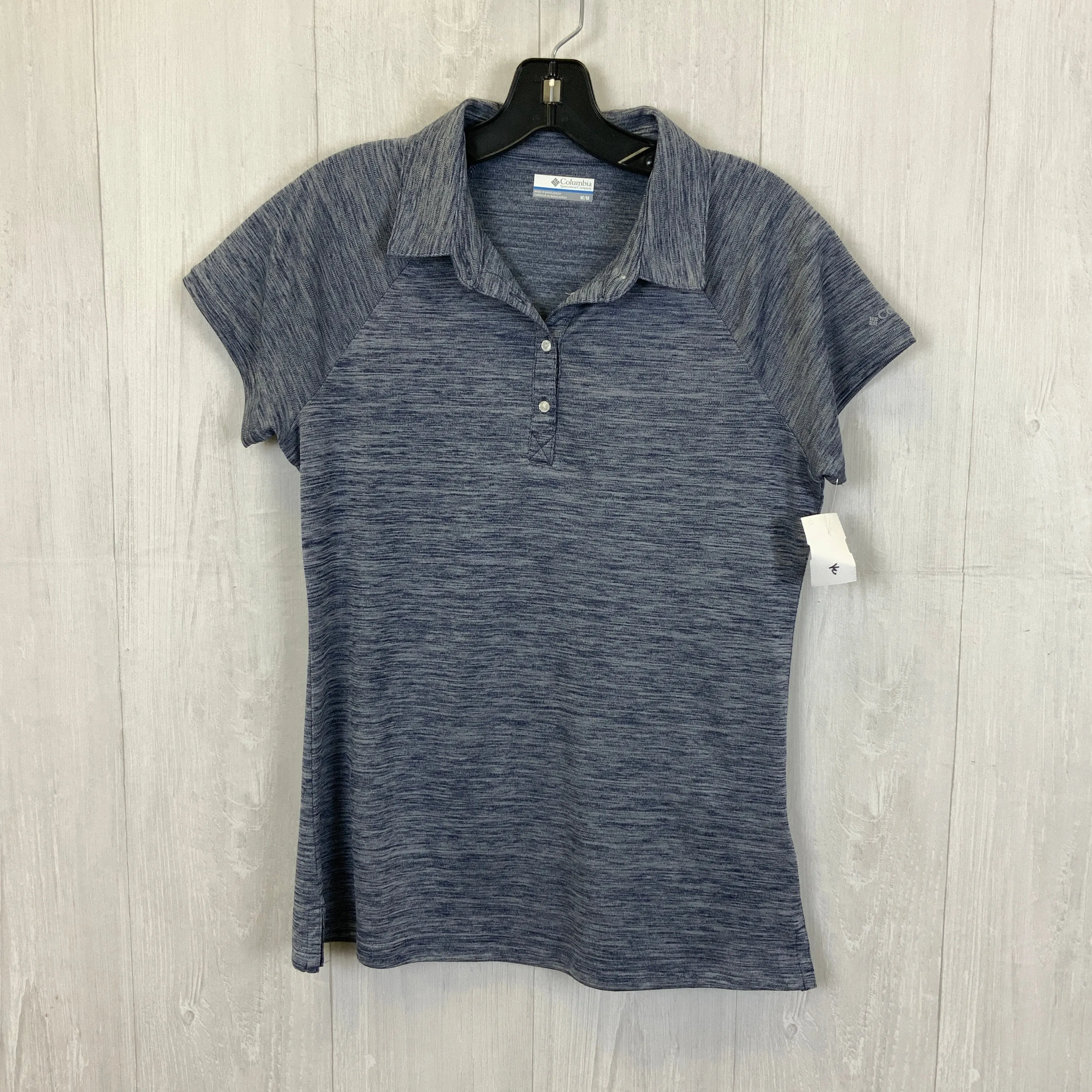 Athletic Top Short Sleeve By Columbia In Blue, Size: M
