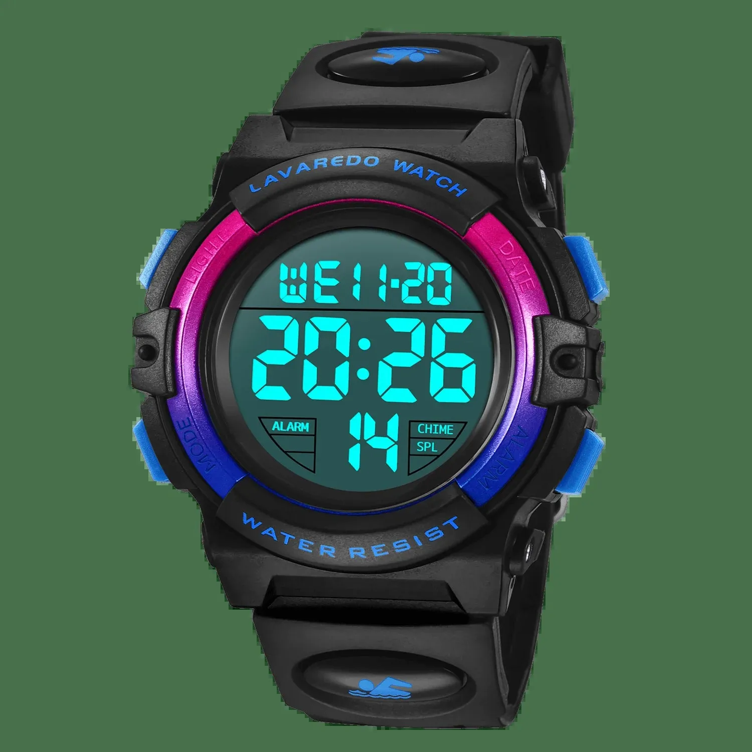 Boy's Digital Sport Outdoor Waterproof LED Wrist Watch with Stopwatch