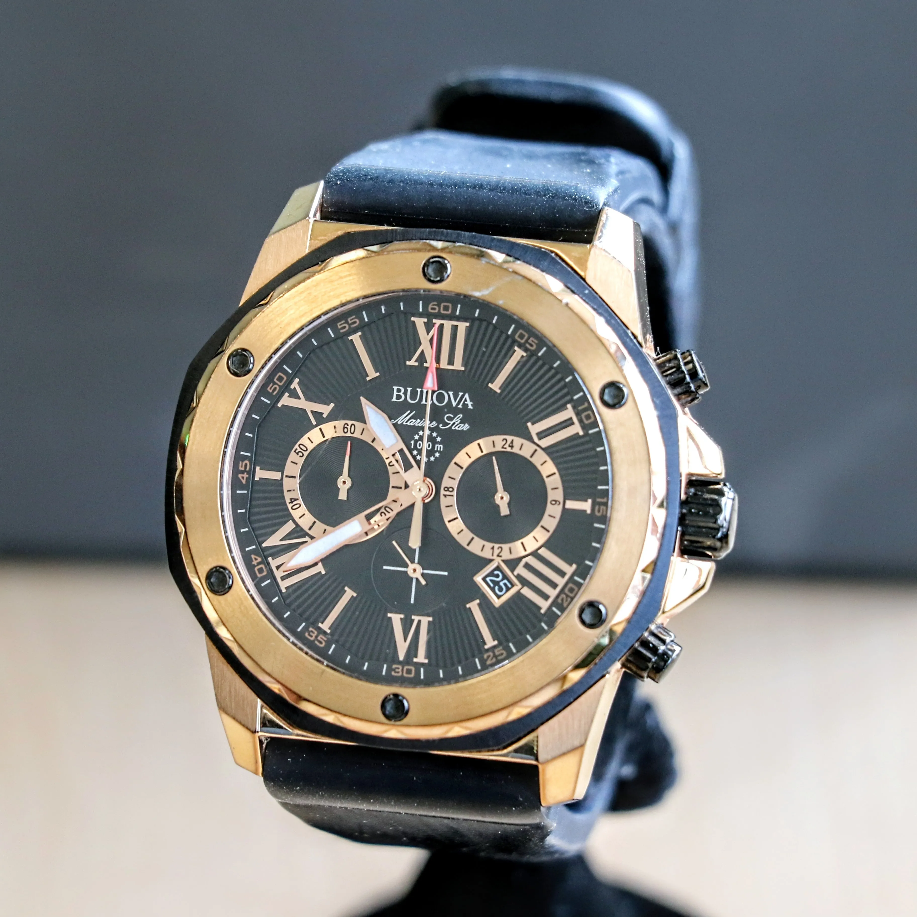 BULOVA Marine Star Chronograph 100m Date Indicator Ref. 98B104 Box & Papers!