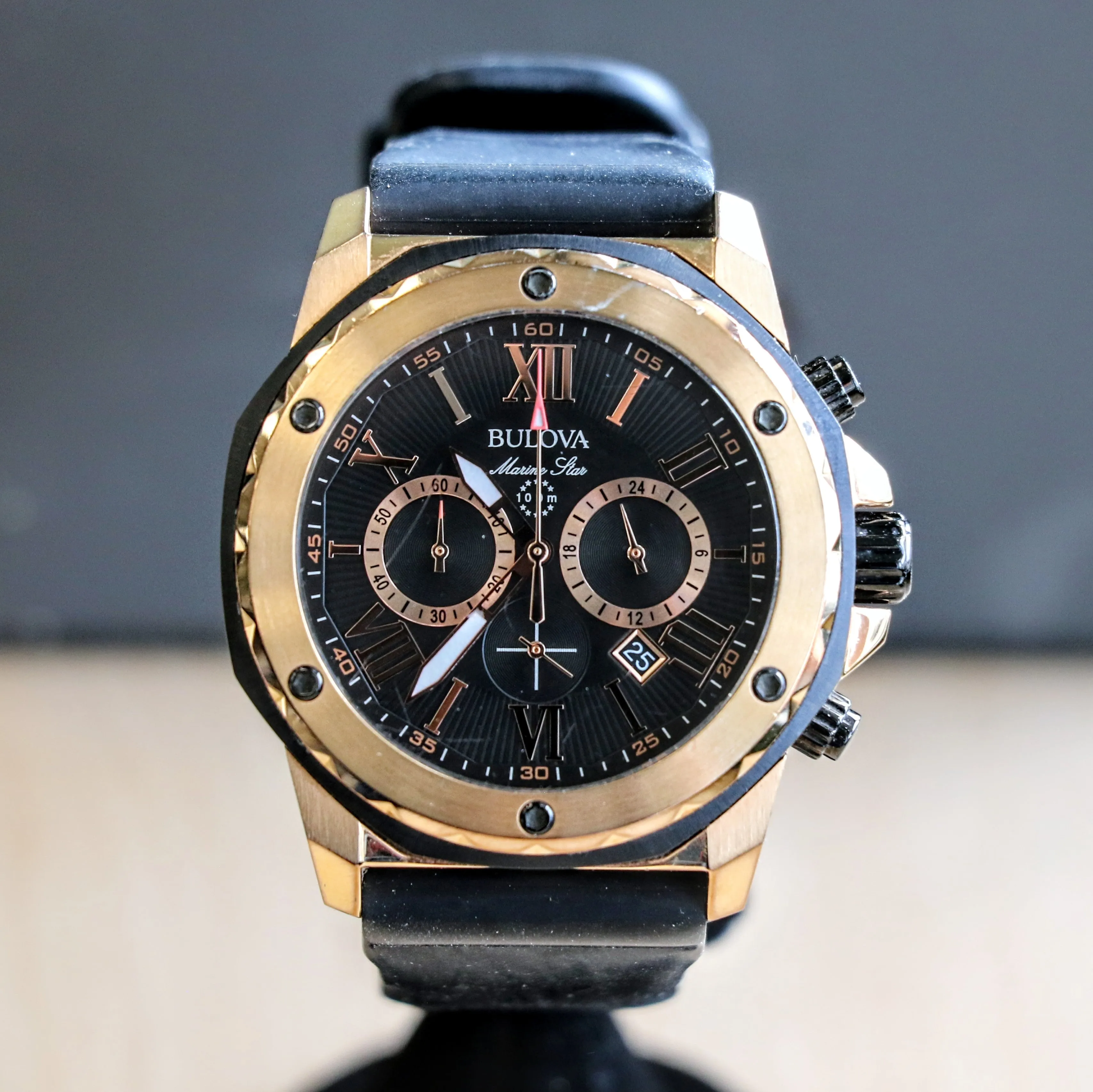 BULOVA Marine Star Chronograph 100m Date Indicator Ref. 98B104 Box & Papers!