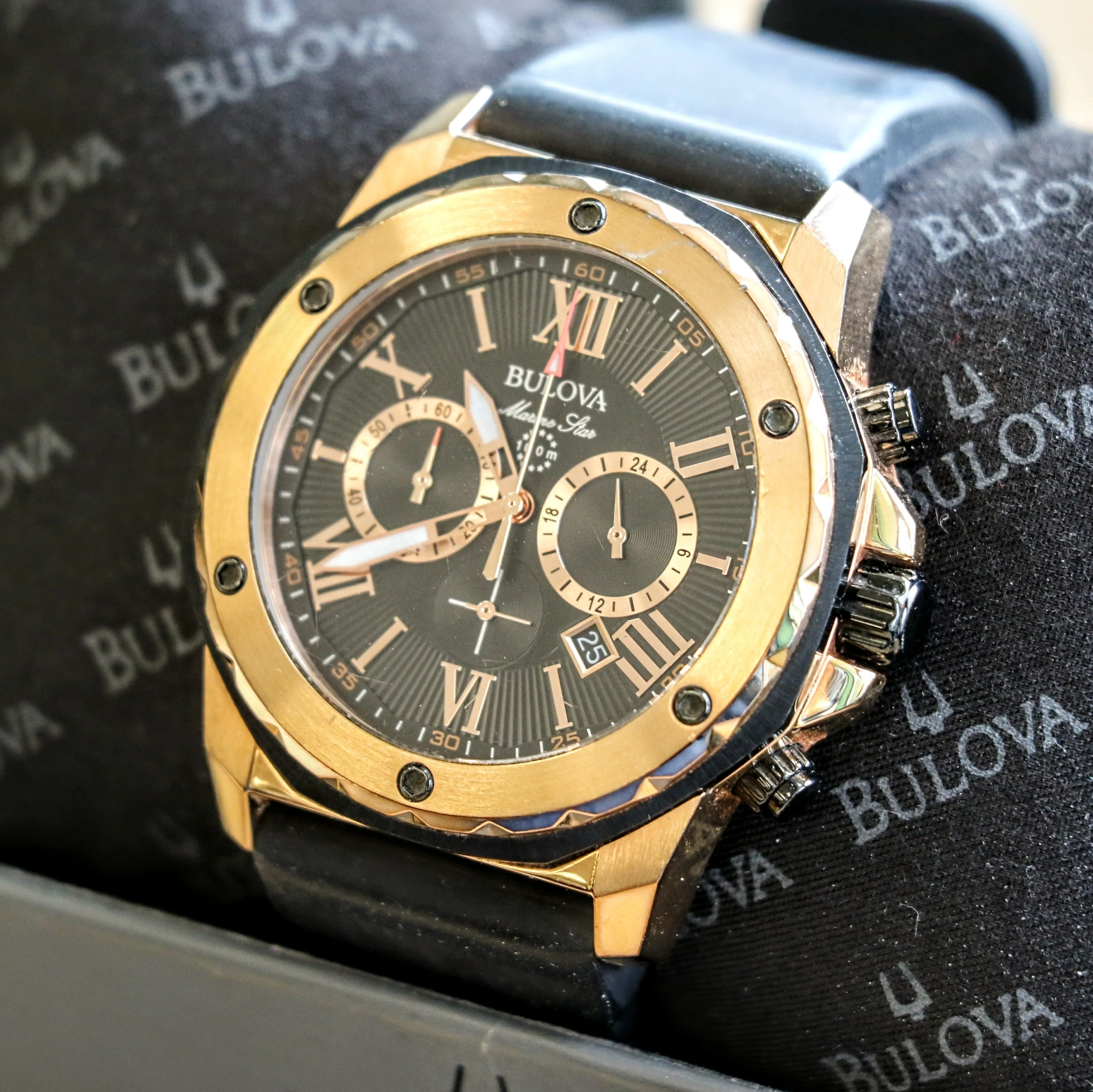 BULOVA Marine Star Chronograph 100m Date Indicator Ref. 98B104 Box & Papers!
