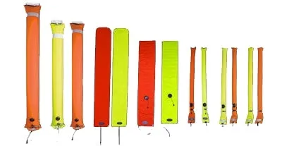 Halcyon Diver's Alert Marker, 4.5' (1.4 m) long, open bottom yellow (disc)