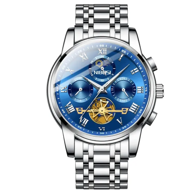 Luxury Business Fashion Unique Chronograph Sport Waterproof Steel Quartz Clock