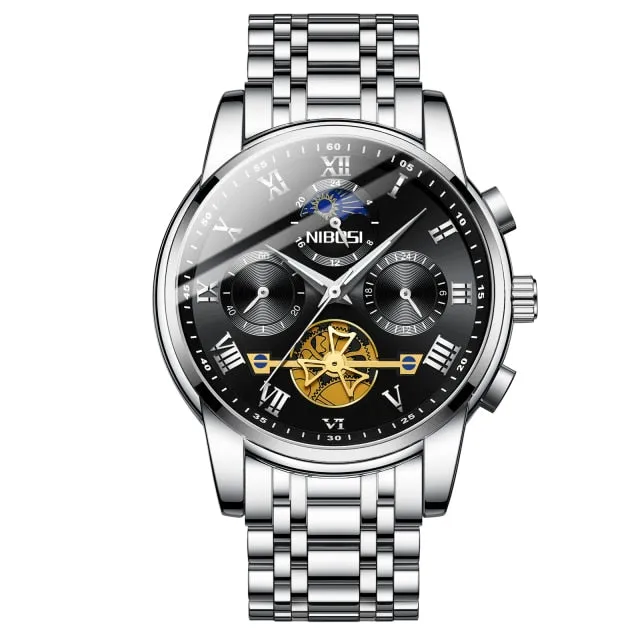 Luxury Business Fashion Unique Chronograph Sport Waterproof Steel Quartz Clock