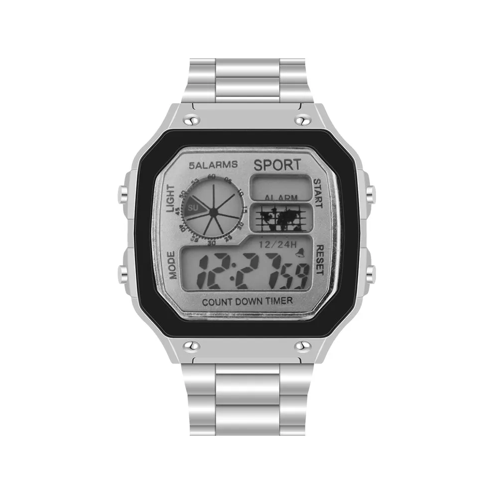 Luxury Casual Watch Men Waterproof Stainless Steel Business Digital Watches