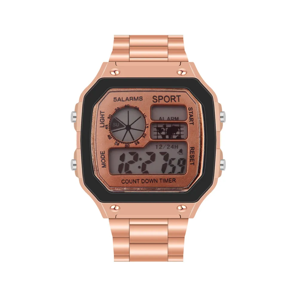 Luxury Casual Watch Men Waterproof Stainless Steel Business Digital Watches