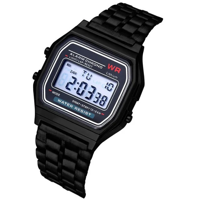 Luxury Casual Watch Men Waterproof Stainless Steel Business Digital Watches