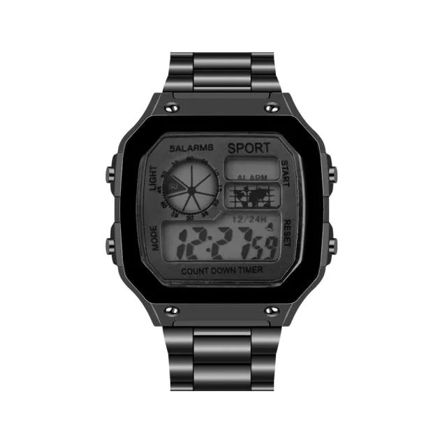 Luxury Casual Watch Men Waterproof Stainless Steel Business Digital Watches