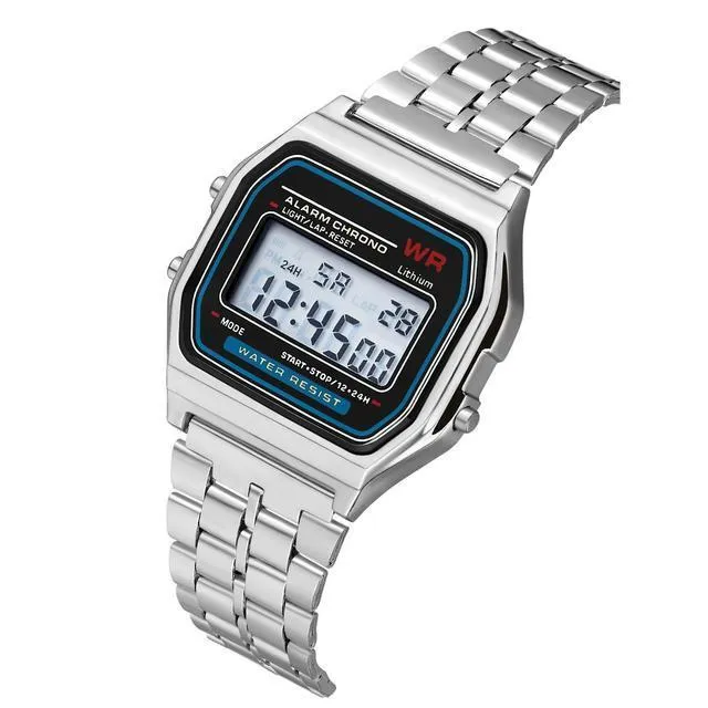Luxury Casual Watch Men Waterproof Stainless Steel Business Digital Watches