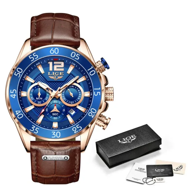 Luxury Sport Chronograph Wristwatch Casual Business Waterproof Quartz Clock