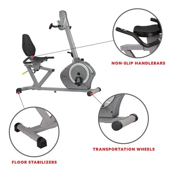 Magnetic Recumbent Exercise Bike with Arm Exercisers