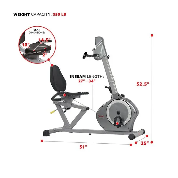 Magnetic Recumbent Exercise Bike with Arm Exercisers