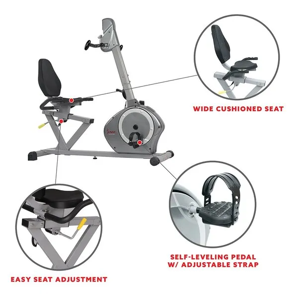 Magnetic Recumbent Exercise Bike with Arm Exercisers