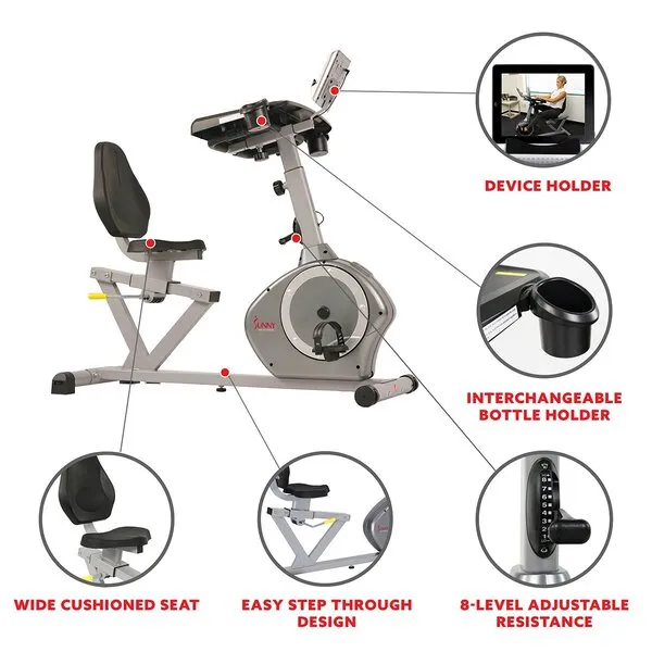 Magnetic Recumbent Exercise Bike with Desk