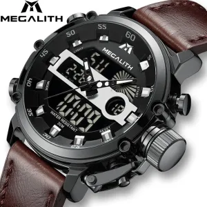 MEGALITH Multi-function Waterproof Sports Watch for Men with Luminous Dual Display