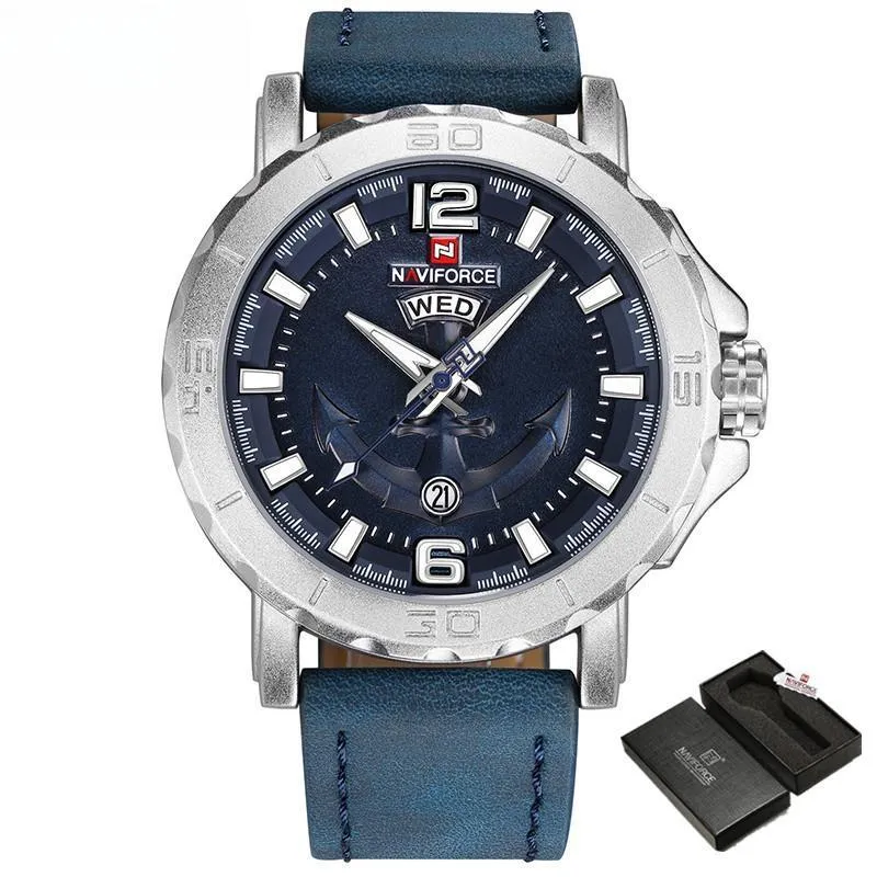 Men's Quartz Watches Leather Strap Casual Sport Wristwatch