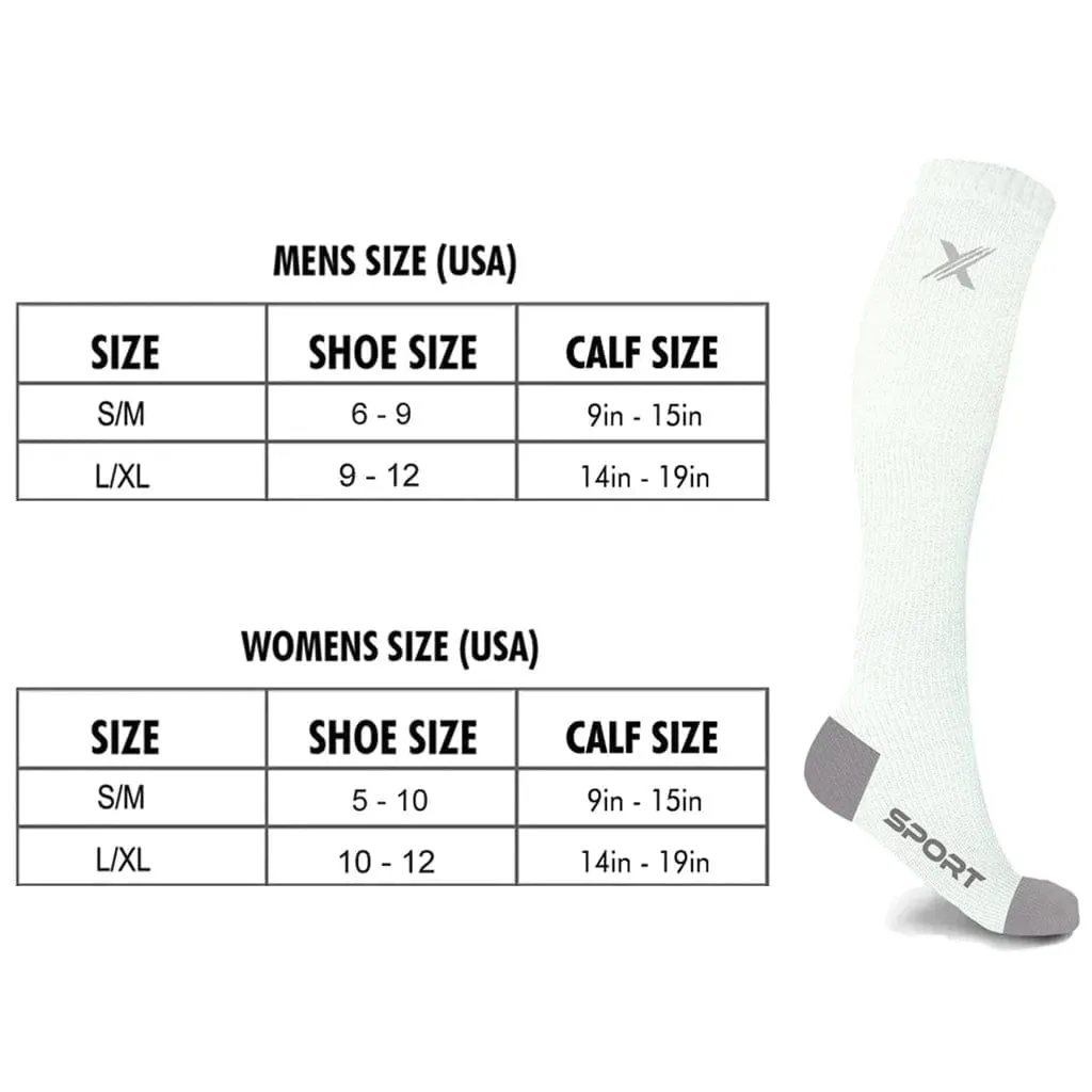 RUN  BLK/GRY/WHT - ATHELTIC GRADE COMPRESSION SOCKS (3-PAIRS)