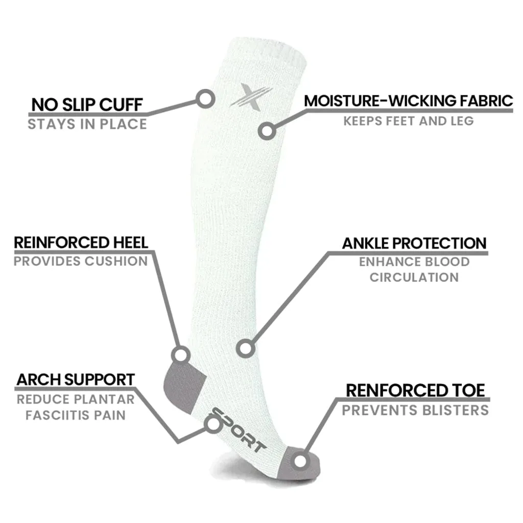 RUN  BLK/GRY/WHT - ATHELTIC GRADE COMPRESSION SOCKS (3-PAIRS)
