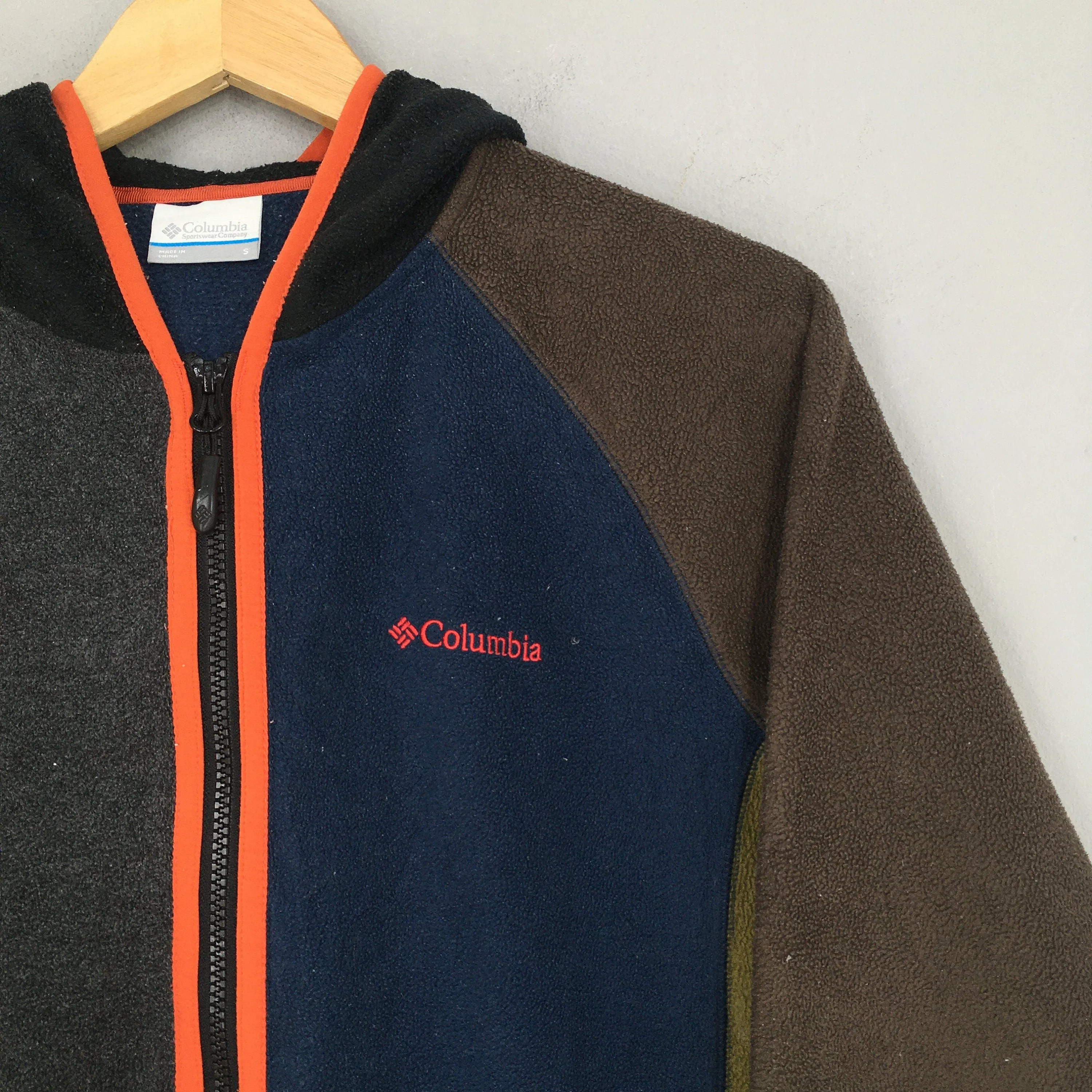Y2K Columbia Multicolor Fleece Hoodies Small